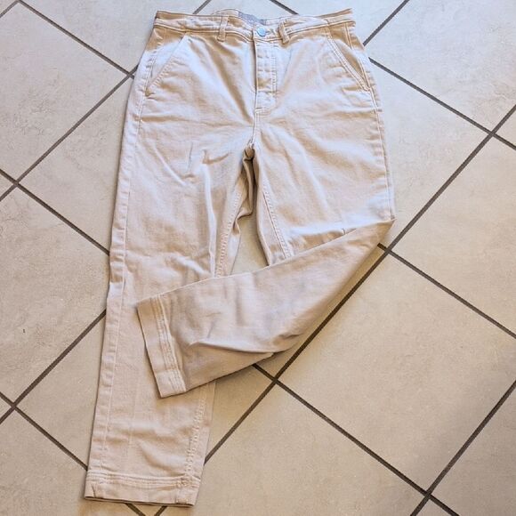 Everlane The Slim Leg Crop Tan Beige Cream White Size 10 - Picture 2 of 8